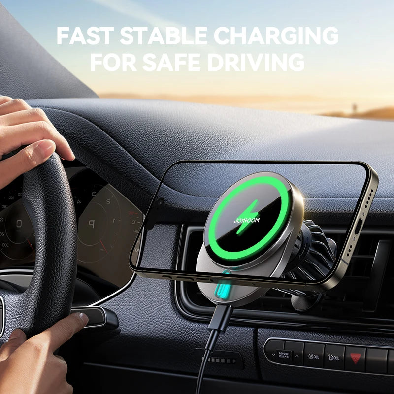 Support MagSafe Voiture 15W – Charge Rapide Sans Fil pour iPhone