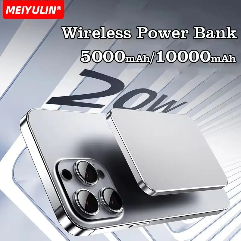 Batterie Externe Magnétique 10000mAh – Charge Sans Fil PD20W Ultra-Fine