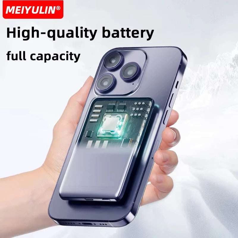 Batterie Externe Magnétique 10000mAh – Charge Sans Fil PD20W Ultra-Fine